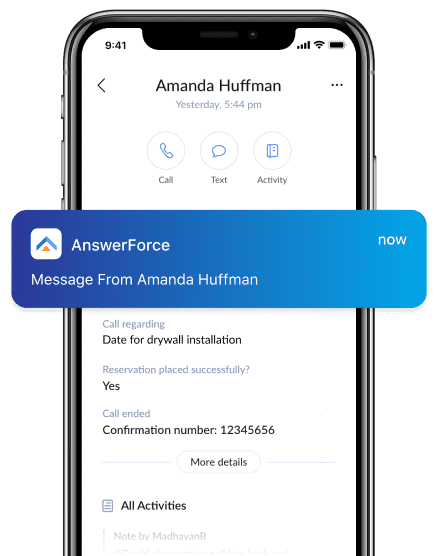 Answerforce mobile app notification