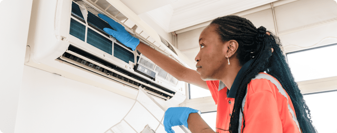 Hvac technician working