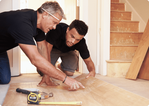 Laying wooden flooring