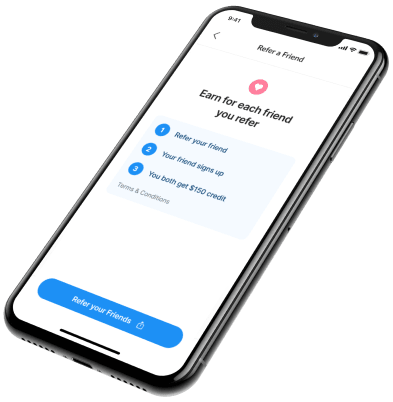 Refer a friend screen